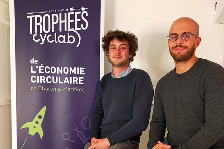 Thibaut et Augustin à la remise des trophées Cyclab